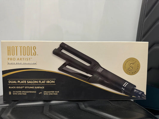 Hot Tools Pro Artist Black / Gold Double - Dual Flat Iron HT1122BG pure