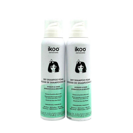 2 pack - Ikoo Dry Shampoo / Foam Hydrate & Shine 5.1 oz