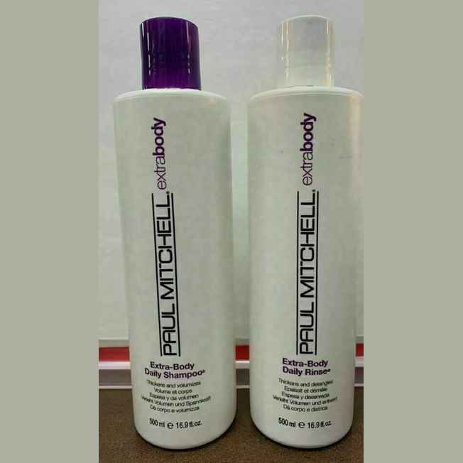 Paul Mitchell Extra Body Shampoo and Daily Rinse 16 oz Duo for fuller voluminous hair