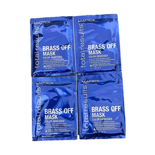 4-pack Matrix Brass Off , Color Depositing / Neutralization Hair Mask 1 oz travel