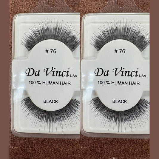 Da Vinci Eye Lashes 76 100% Human Hair, Black (pack of 2)