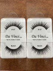 Da Vinci Eye Lashes #47 100% Human Hair Black ( pack of 2)