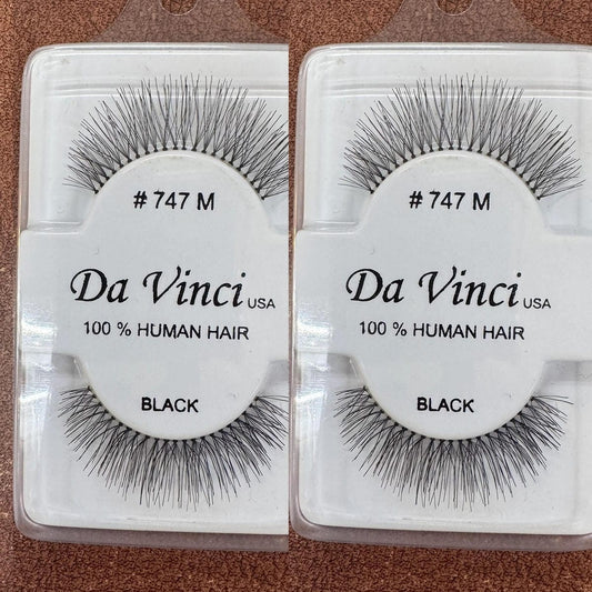 Da Vinci Eye Lashes 747M 100% Human Hair, Black (pack of 2)