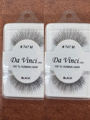 Da Vinci Eye Lashes  #747M 100% Human Hair Black ( pack of 2) pure type