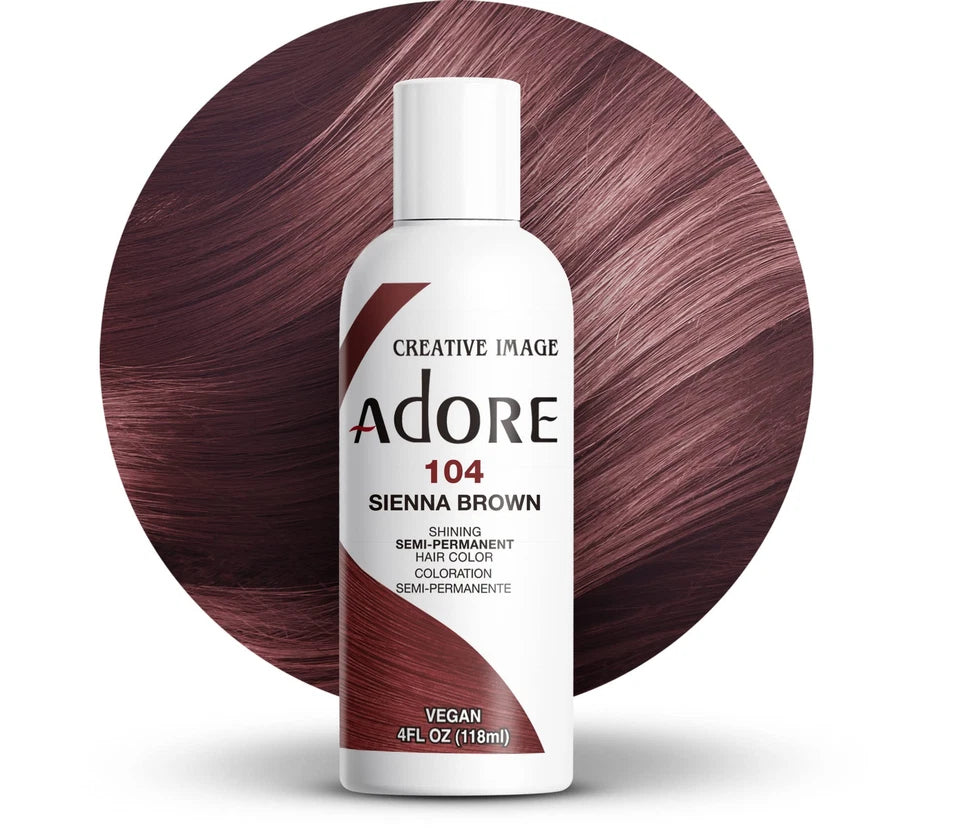 Adore Sienna Brown Semi Hair Dye Vegan Chemicals Free < 4 oz >