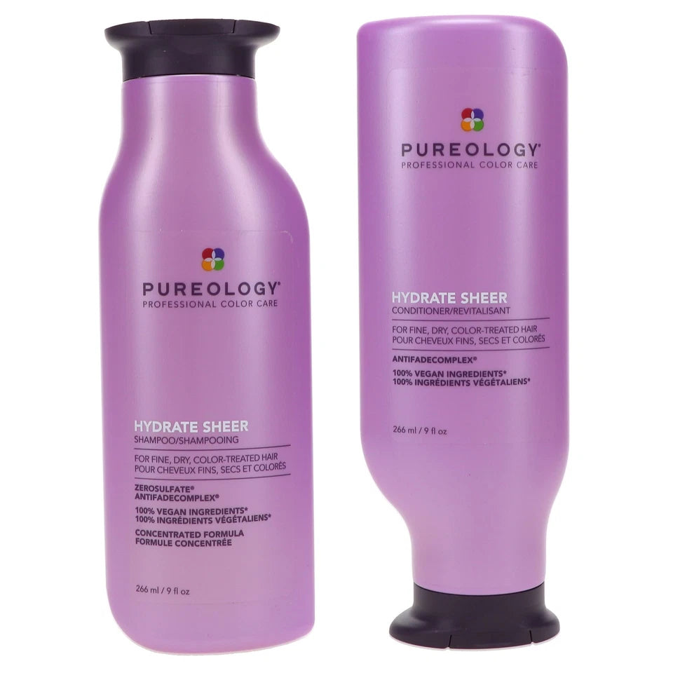 DUO Pureology Hydrate / SHEER Shampoo and Conditioner 9 oz - pure fs