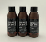 Redken brews 3 in1 shampoo conditioner &body wash 1.7 oz travel size(pack of 3)-V