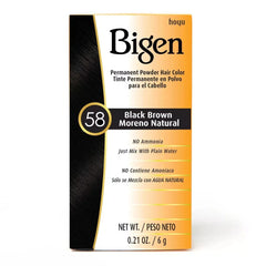 Bigen Permanent Powder Hair Color 58 Black Brown care