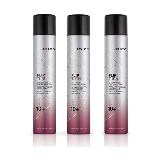 3-pack Joico Flip Turn 10+ Volumizing / Super Hold Finishing Hair Spray 9 oz pure