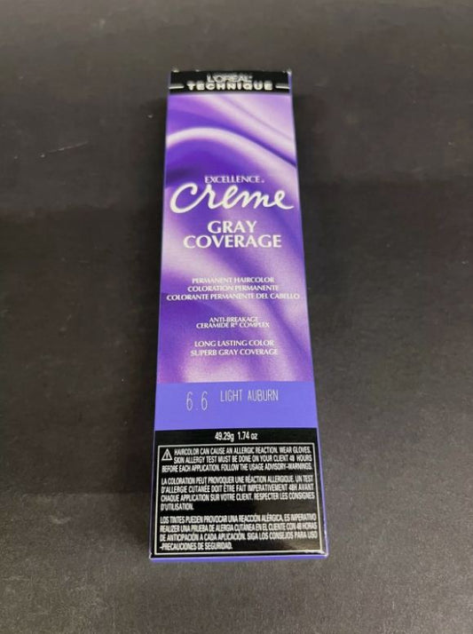 Loreal Excellence Creme Permanent Color 6.6 Light Auburn 1.74 oz pure