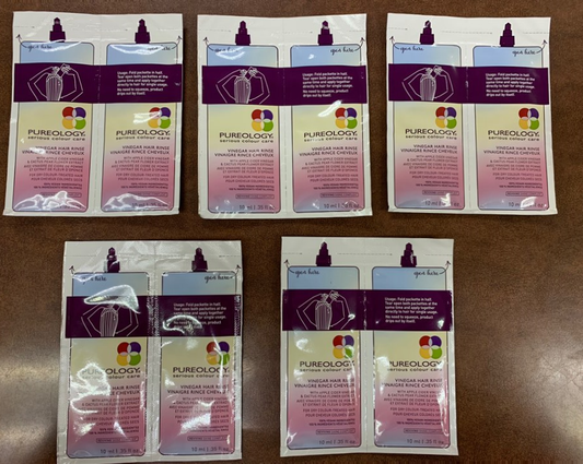 5-pack Pureology samples Vinegar, Shampoo & Conditioner .35 oz / travel sale