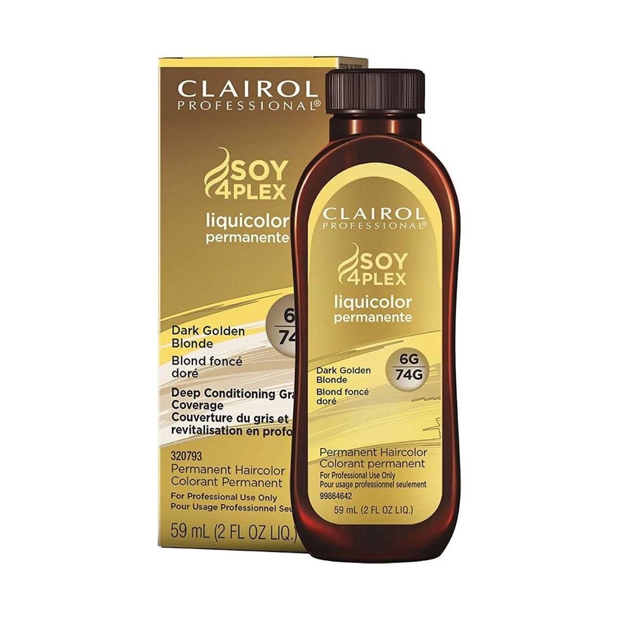 6G/74G Clairol Soy4flex Liquicolor Dark Golden Blonde 2 oz pure fs