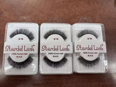 Stardel Lash 100% Human Hair Eyelashes Black - SF 76 (pack of 3) pure