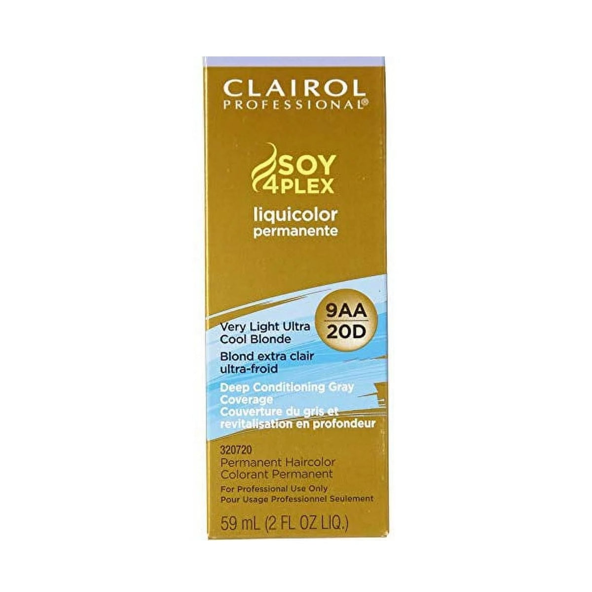 2 oz Clairol Soy4flex Liquicolor 9AA/20D • Very Light Ultra Cool Blonde fs