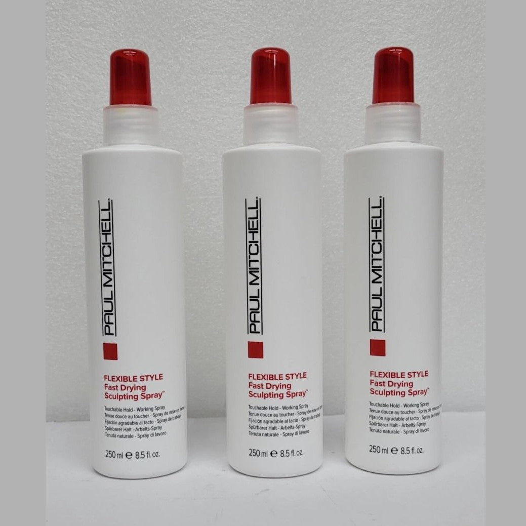 Paul Mitchell Fast Drying Sculpting Hair Spray 3-pack with red pump caps