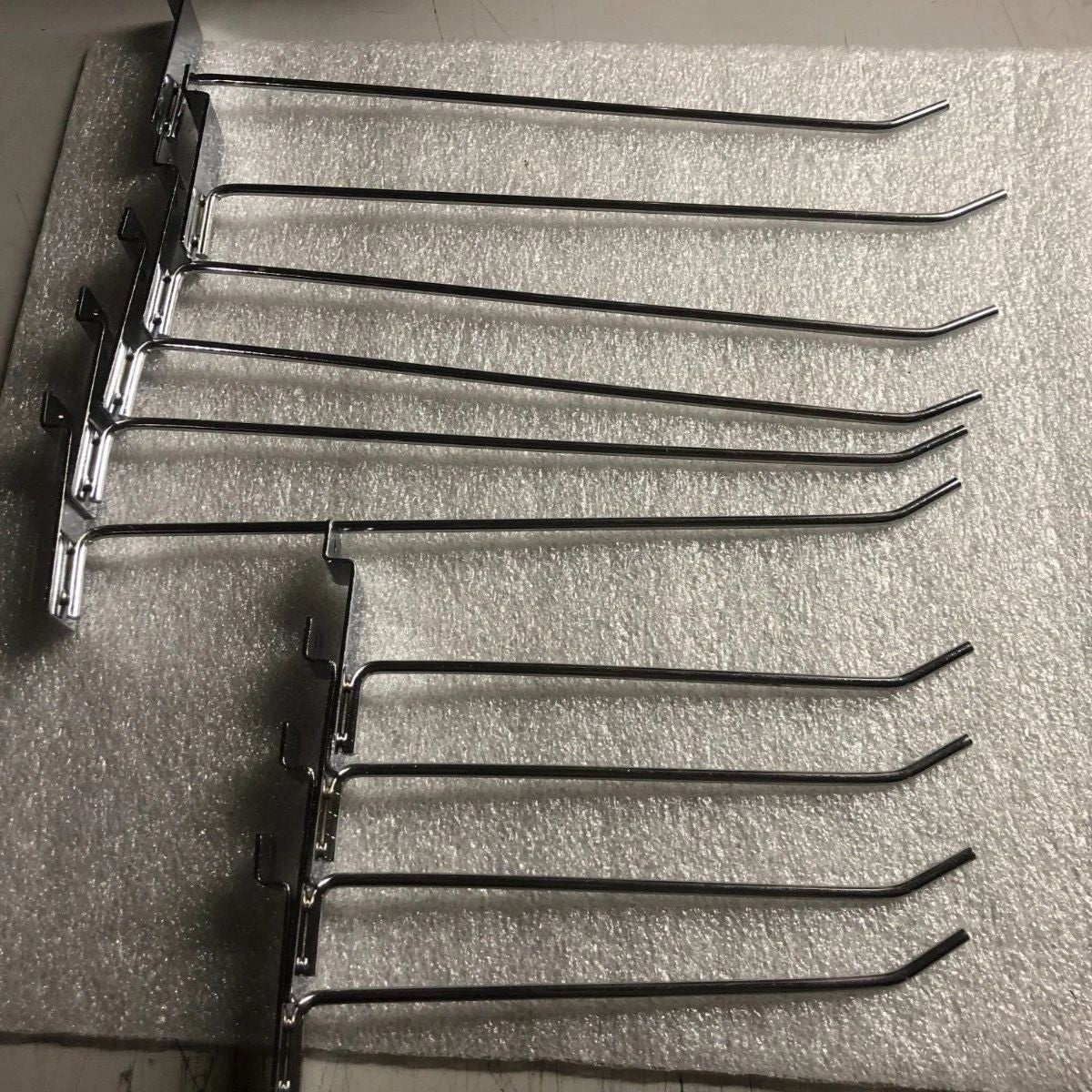 Used Chrome Hook / for Slatwall both 6" & 12" Retail Display Hook total - 12 piece
