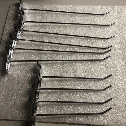 Used Chrome Hook / for Slatwall both 6" & 12" Retail Display Hook total - 12 piece