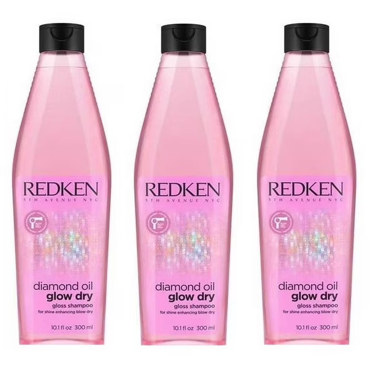3-pack Redken Diamond Oil Glow Dry Gloss Shampoo 10.1 oz - sale / pure fs