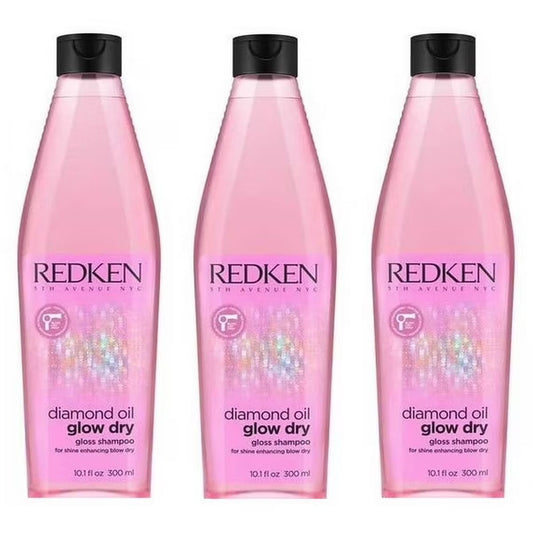 3-pack Redken Diamond Oil Glow Dry Gloss Shampoo 10.1 oz - sale / pure fs