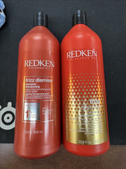 Redken Frizz Dismiss Smoothing Shampoo & Conditioner 33.8 oz Duo Mixed pure