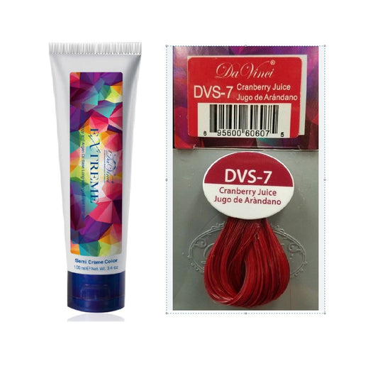 3.4 oz Da Vinci Extreme Semi Hair Creme Color DVS-7 Cranberry Juice