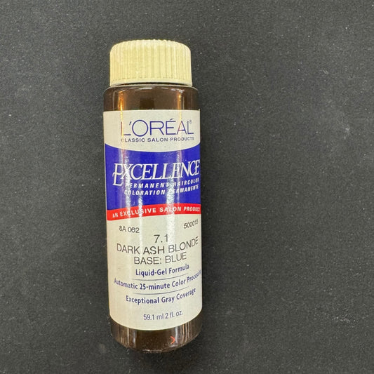 Loreal Liquid Excellence Hair color 7.1 Dark Ash Blonde 2 oz pure