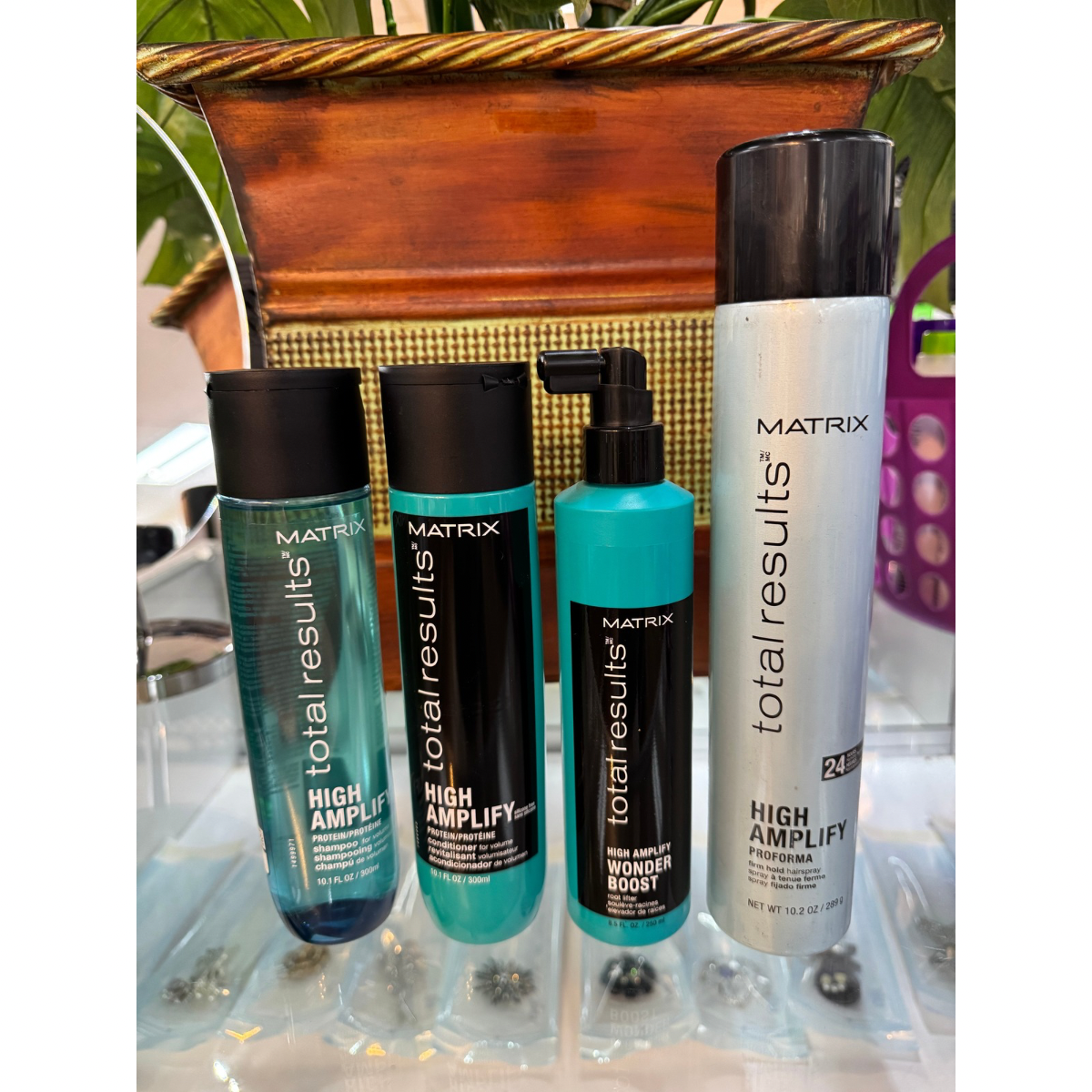Lot of 4 - Matrix Total Results Amplify thin / haircare Kit pure