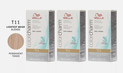 Wella Color Charm T11 Lightest Beige Blonde Liquid Toner 1.4 oz (pack of 3) pure