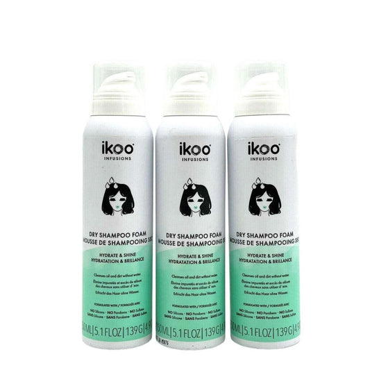 3 pack - Ikoo Dry Shampoo / Foam Hydrate & Shine 5.1 oz
