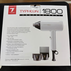 #TP-1800W The Tyche Typhoon 1800 Ceramic Ionic Hair Dryer pure