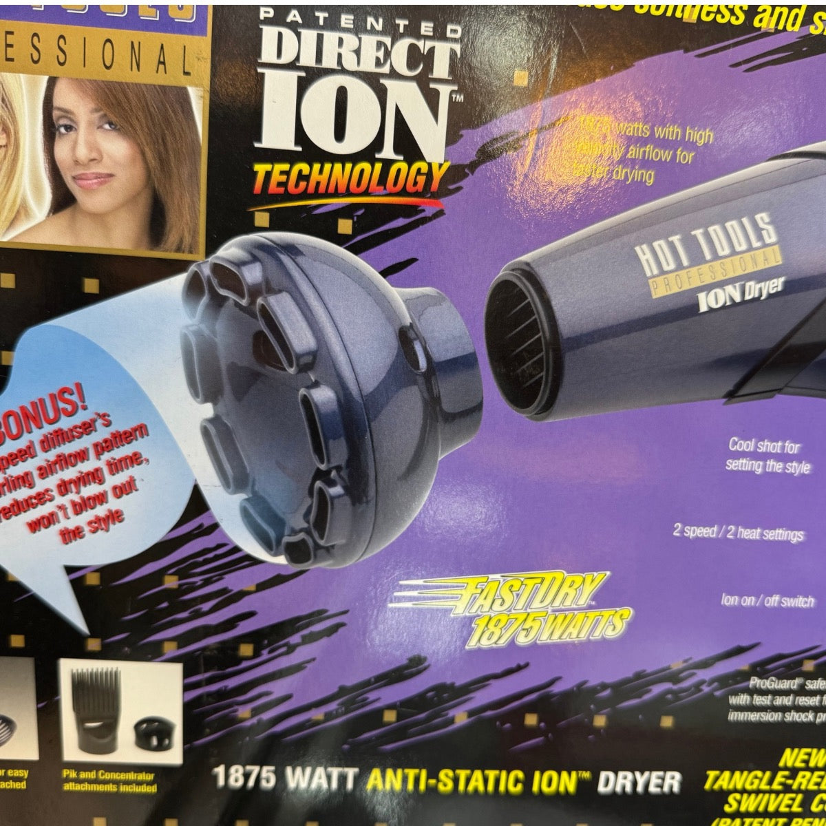 1034 Hot Tools Professional 1875 Ion Hair Dryer / New in box - pure
