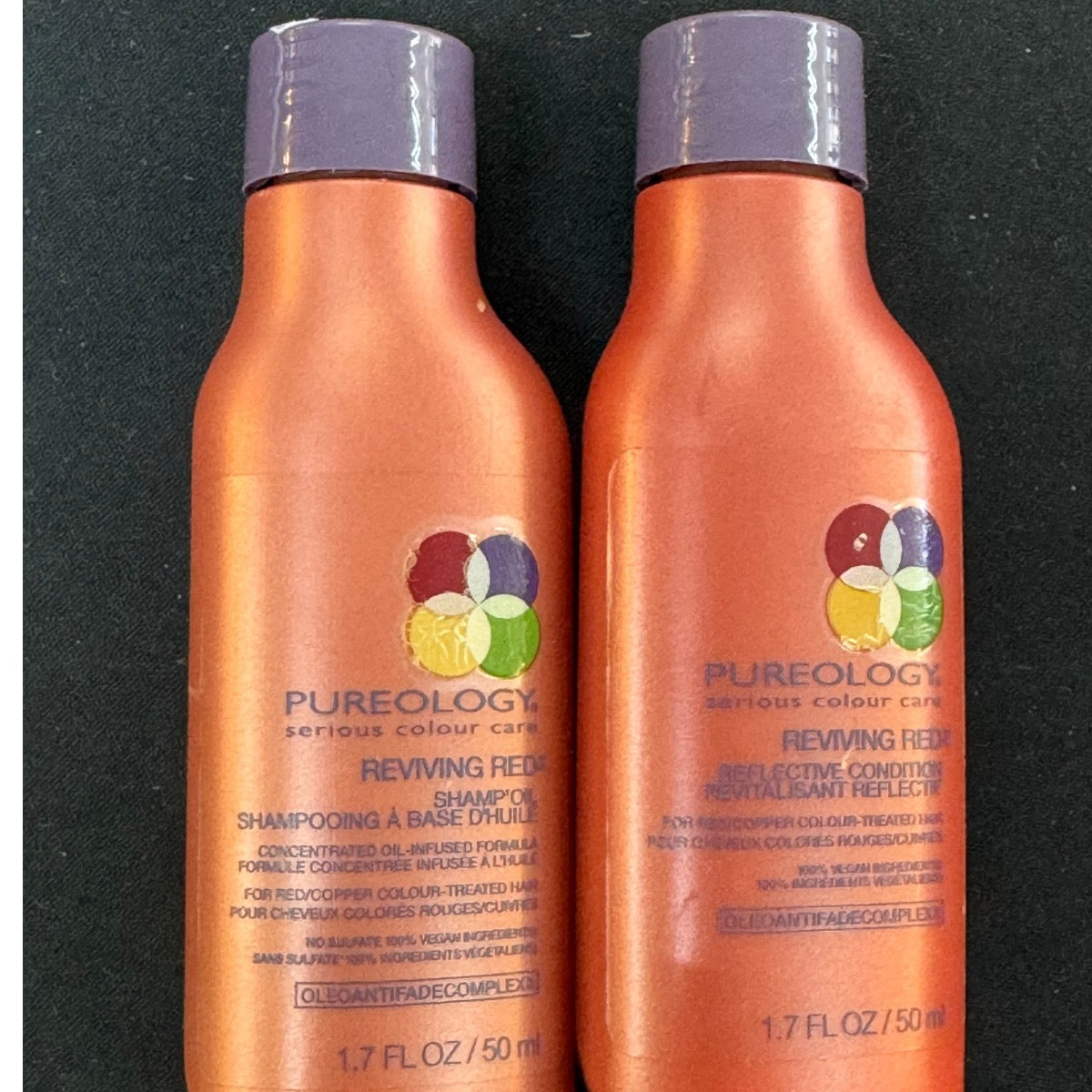Duo Pureology Reviving Red / Reflective Shampoo & Condition 1.7 oz Travel - pure