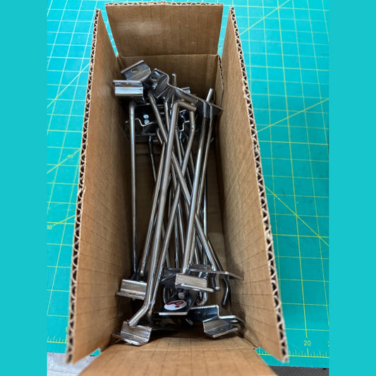 Used Chrome Hook / for Slatwall 6" Retail Display Hook - 25 piece