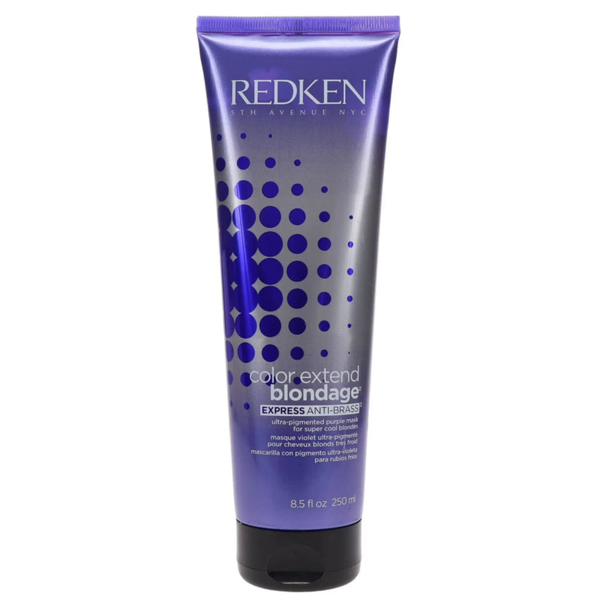 Redken hair care product with purple and black design on a white background
