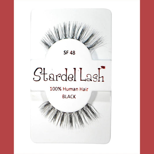 Stardel Lash 100% Human Hair Eyelashes Black SF 48 (pack of 3)