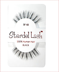 Stardel Lash 100% Human Hair Eyelashes Black SF 48 (pack of 3)
