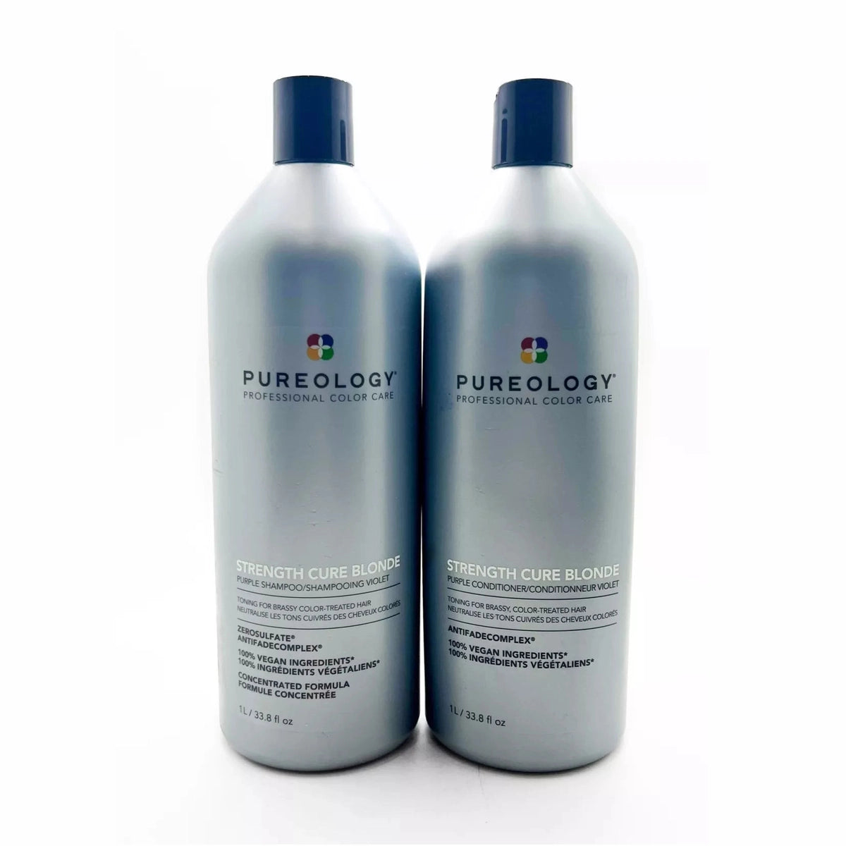 Duo Pureology Strength Cure / Blonde Purple Shampoo & Conditioner 33.8 oz nwpk - pure