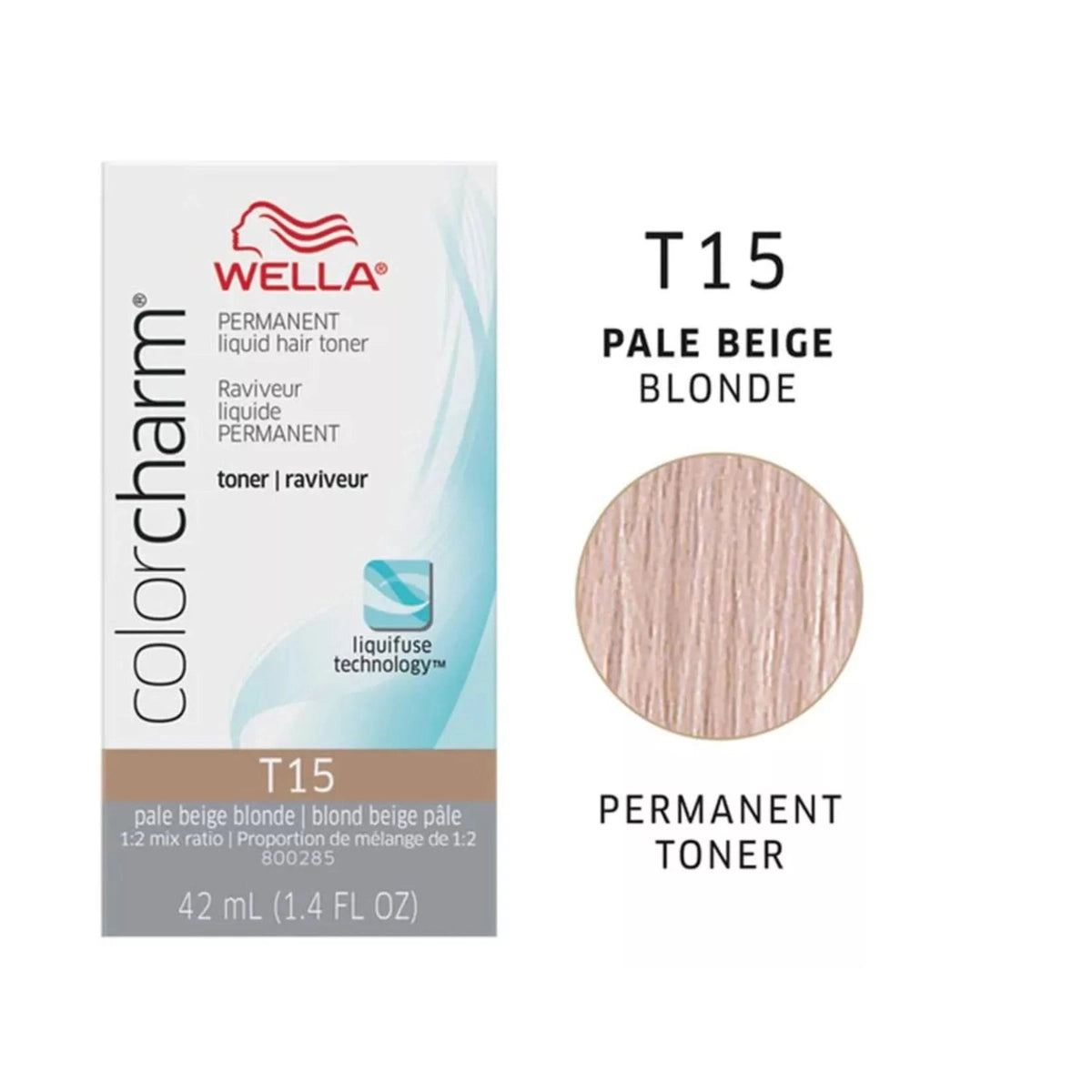 Wella Color Charm Toner T15 Pale Beige Blonde Liquid 1.4 oz