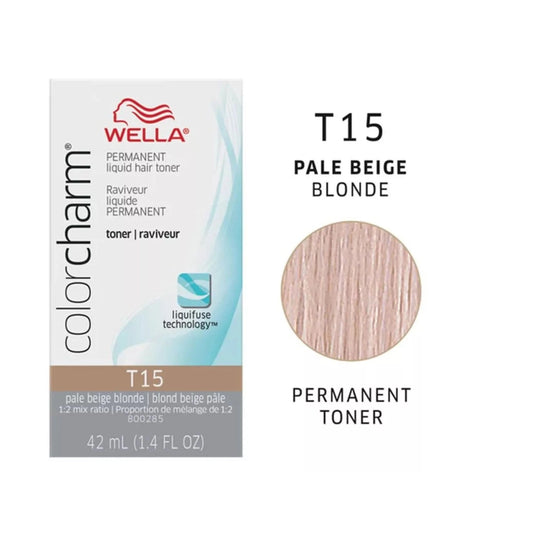 Wella Color Charm Toner T15 Pale Beige Blonde Liquid 1.4 oz
