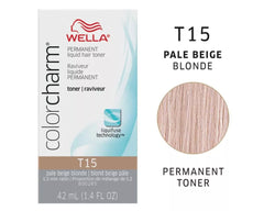 Wella Color Charm T15 Pale Beige Blonde Liquid Toner 1.4 oz pure care
