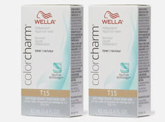 Wella Color Charm T15 Pale Beige Blonde Liquid Toner 1.4 oz (pack of 2) pure