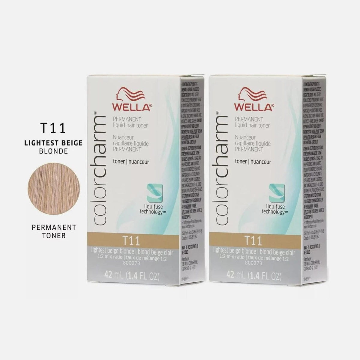 Wella Color Charm / Toner T11 Lightest Beige Blonde - Liquid 1.4 oz (pack of 2) fs
