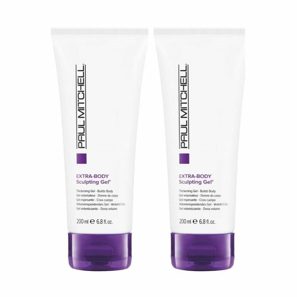 Paul Mitchell Extra Body Sculpting Hair Gel 2-pack, white tubes with purple caps for thickening and flexible hold