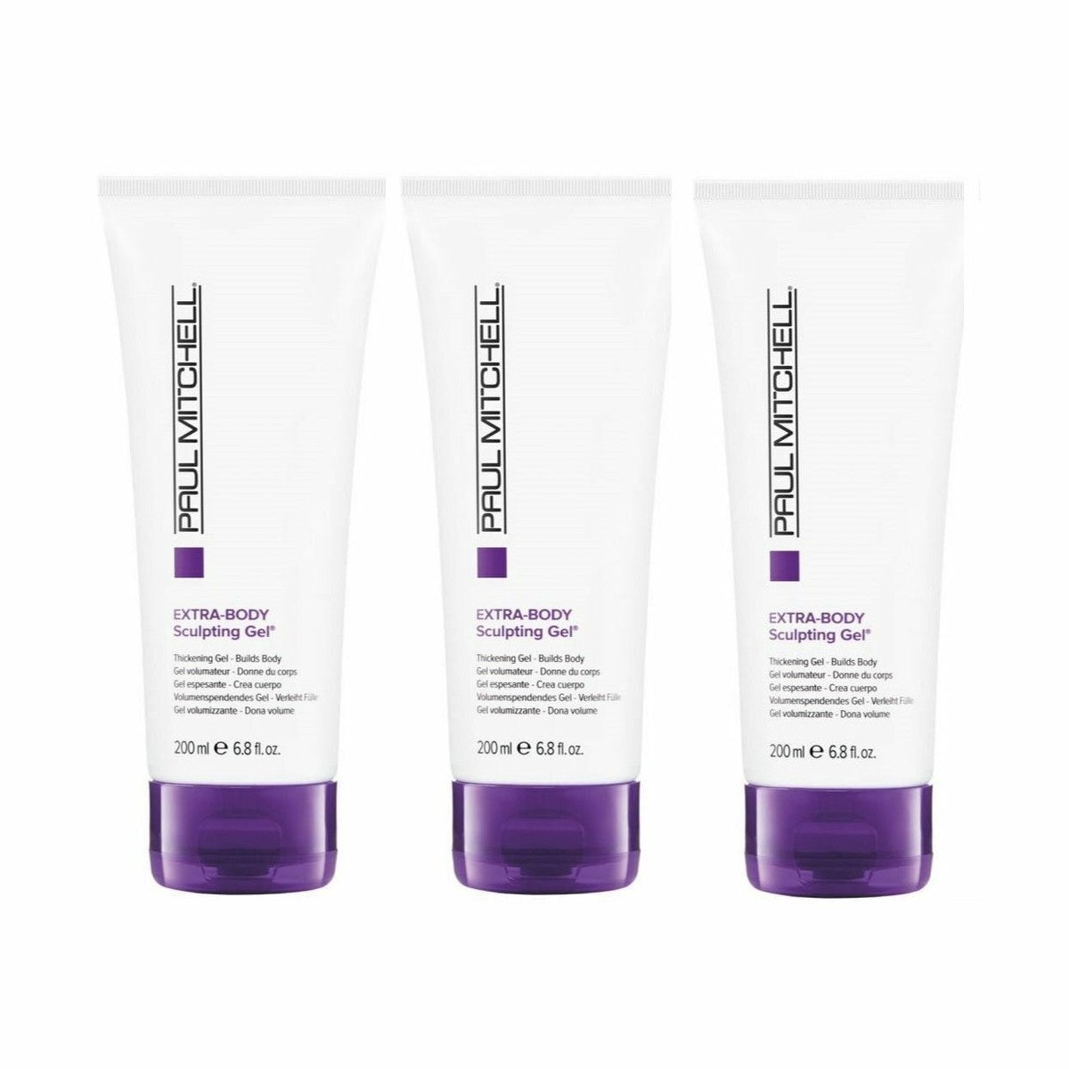 Paul Mitchell Extra Body Sculpting Hair Gel 3 pack with purple caps and thickening formula