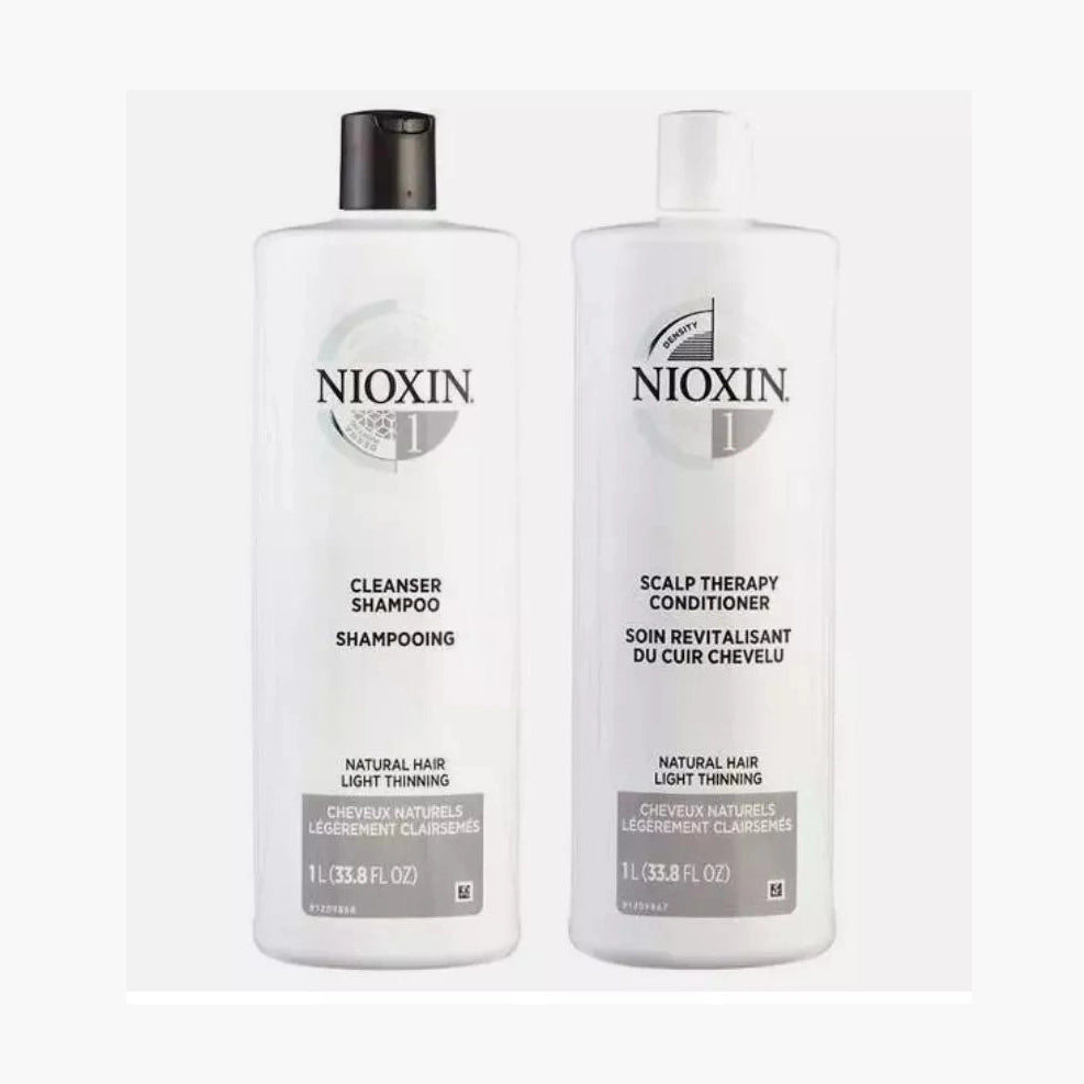 Duo Nioxin System 1 Cleanser & Scalp Therapy / Conditioner 33.8 oz new package - pure