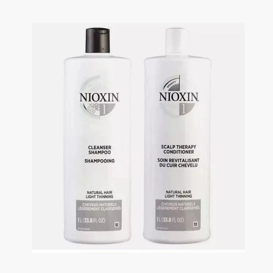 Duo Nioxin System 1 Cleanser & Scalp Therapy / Conditioner 33.8 oz new package - pure