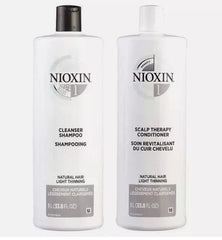 Nioxin System 1 Cleanser & Scalp Therapy Conditioner 33.8 oz Duo (new package) pure