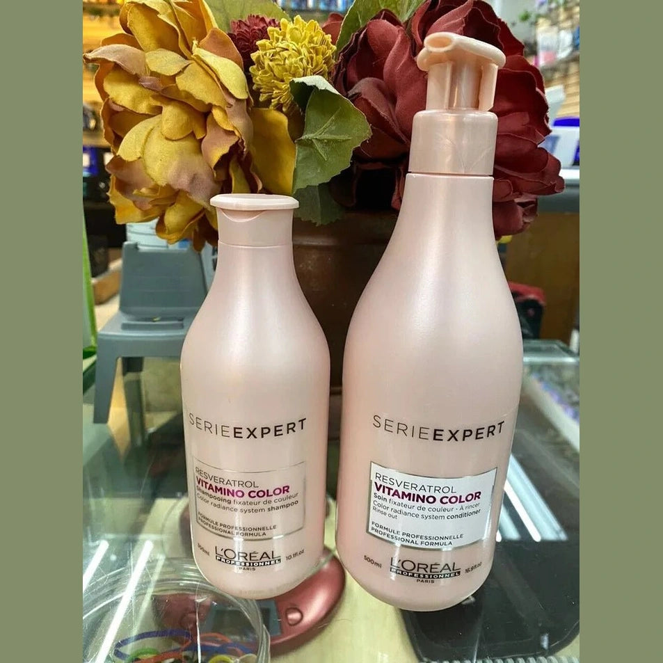 Loreal Serie Expert Vitamino Color Shampoo 10 oz and Conditioner 16 oz duo pure - Choice Forever Beauty