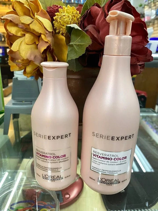 Loreal Serie Expert Vitamino Color Shampoo 10 oz and Conditioner 16 oz duo pure - Choice Forever Beauty