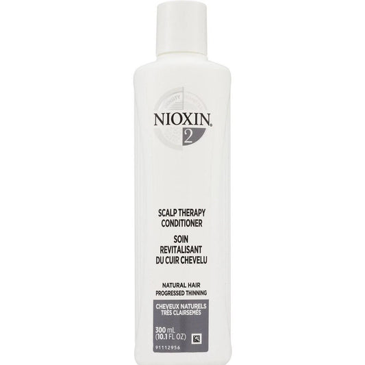 A 300 mL white plastic bottle of Nioxin 2 Scalp Therapy Conditioner with black and gray text, shown against a plain white background.
